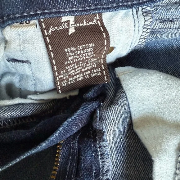 7 For All Mankind Women's Boot Cut Jeans - Dark Blue - 30” Inseam - Picture 8 of 9